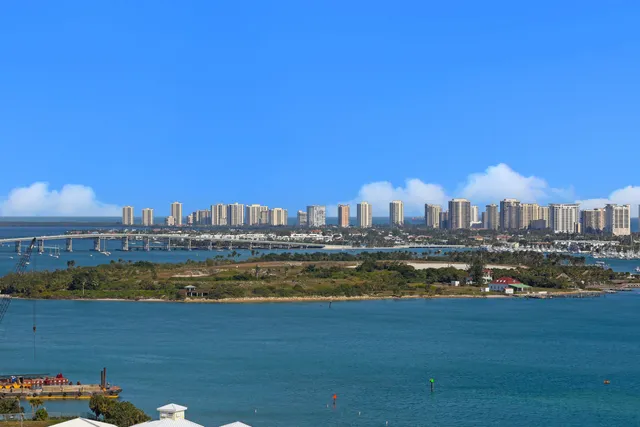 a view of a city with ocean