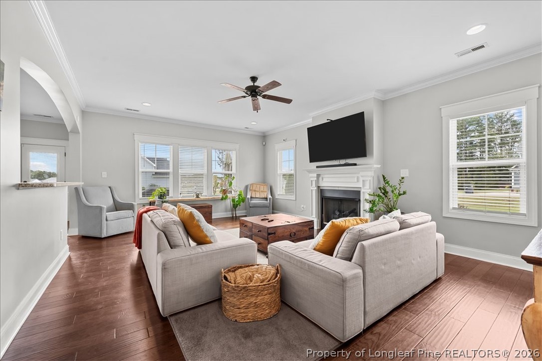 650 Cromwell Court Carthage, NC 28327 - Photo 6 of 39 a living room with fireplace furniture and a flat screen tv