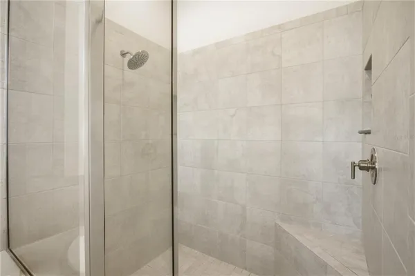 a bathroom with a shower