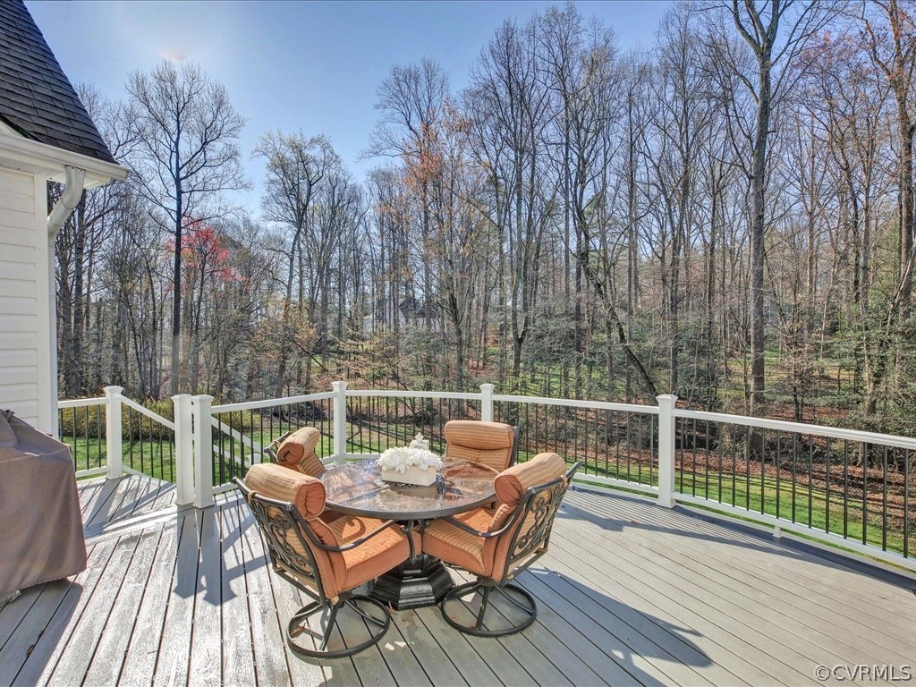 13711 Beechwood Point Road Midlothian, VA 23112 - Photo 42 of 49 a view of a table and chairs on the roof deck