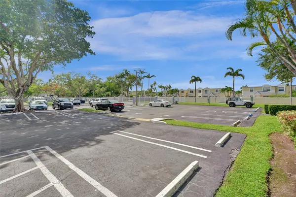 a street view with a yard