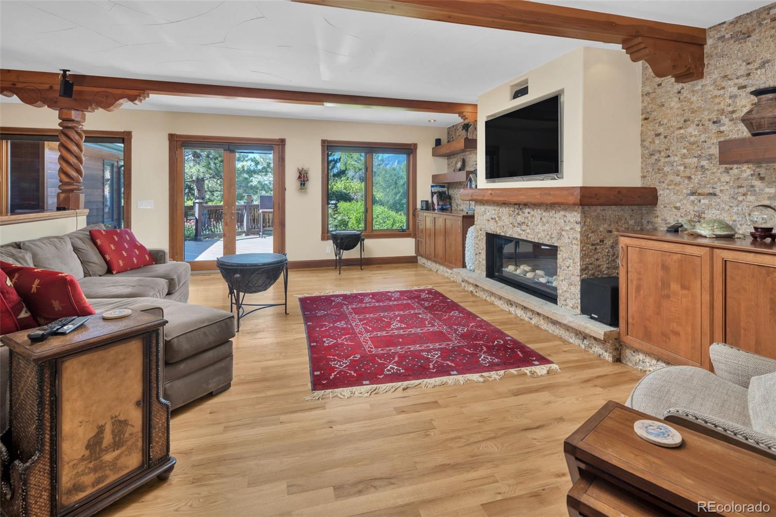 3816 Cloverleaf Drive Boulder, CO 80304 - Photo 16 of 35 a living room with furniture or flat screen tv and a fireplace
