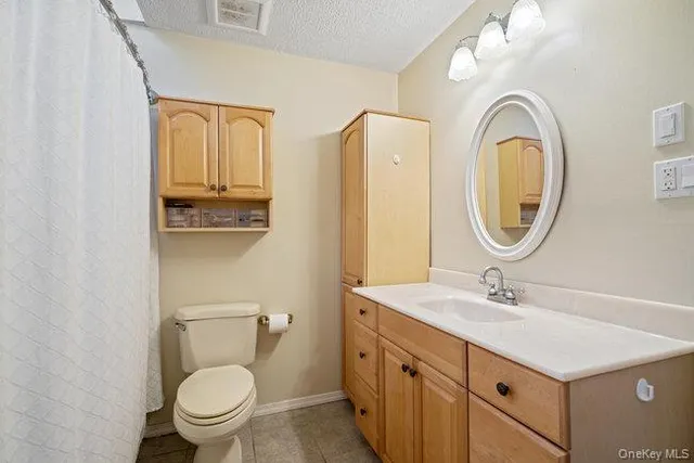 a bathroom with a sink a mirror and a toilet