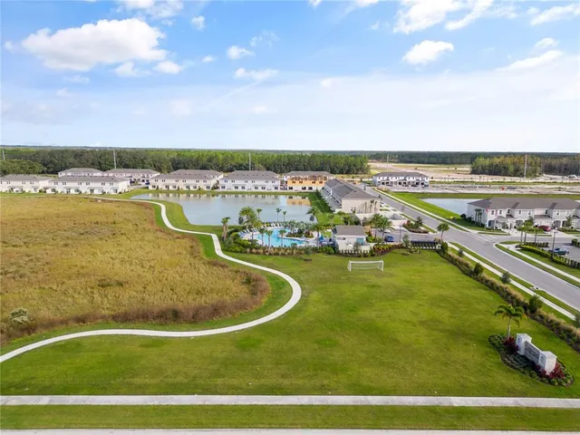 a view of a swimming pool and an ocean view