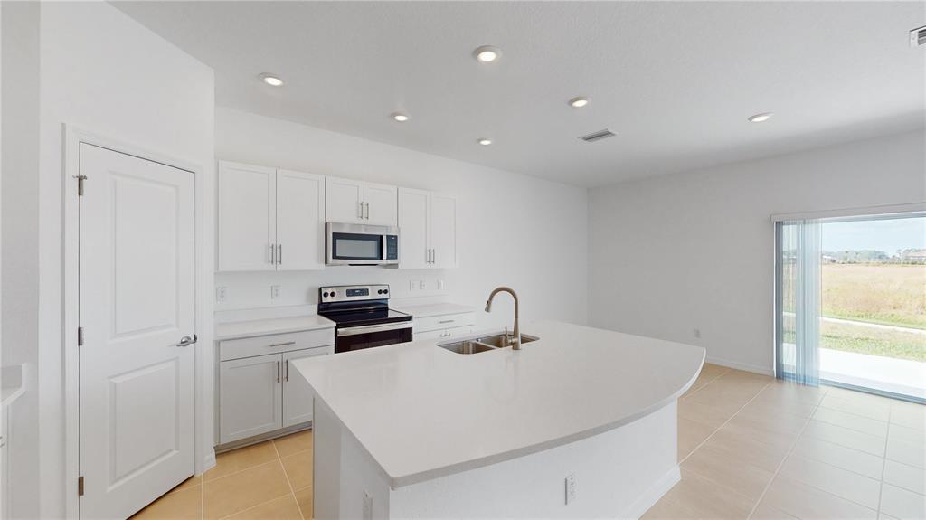 2415 Paravane Way Wesley Chapel, FL 33543 - Photo 8 of 23 a kitchen with a sink stainless steel appliances and white cabinets