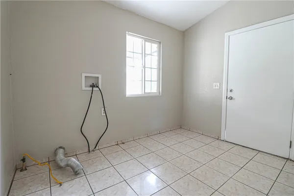 a view of a room with windows