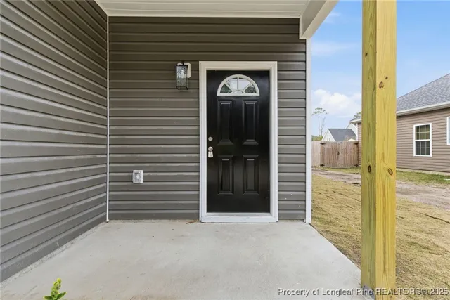 a view of front door of house