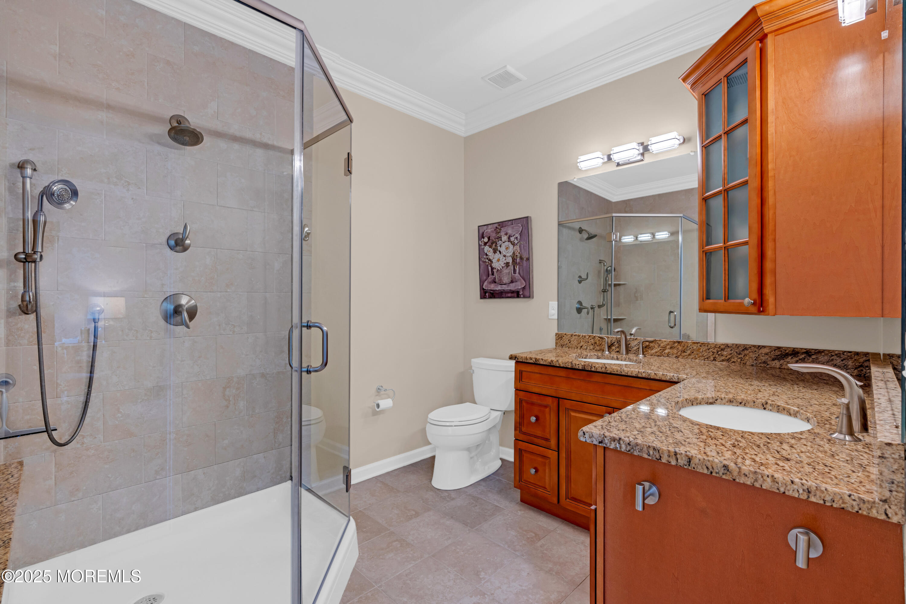 37 Abbey Road Tinton Falls, NJ 07753 - Photo 10 of 18 a bathroom with a granite countertop sink toilet and shower