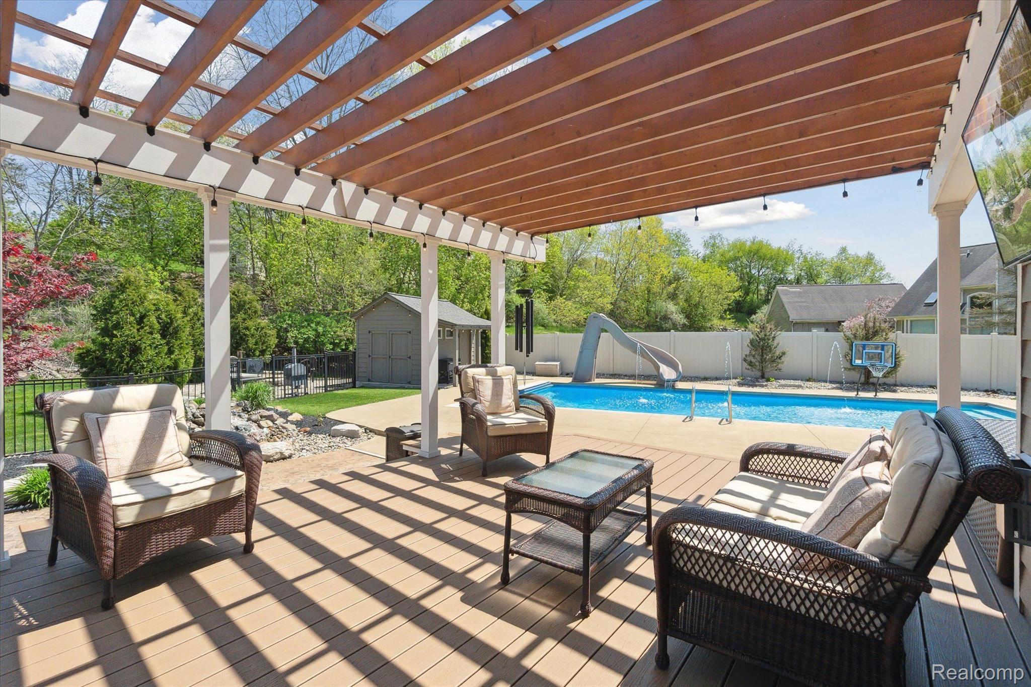 218 Locust Point Howell, MI 48843 - Photo 40 of 59 Gazebo with Trex Decking