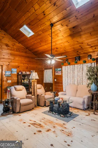 a view of a chairs in a patio