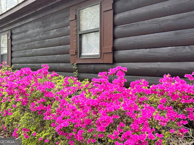a view of a lake from a yard