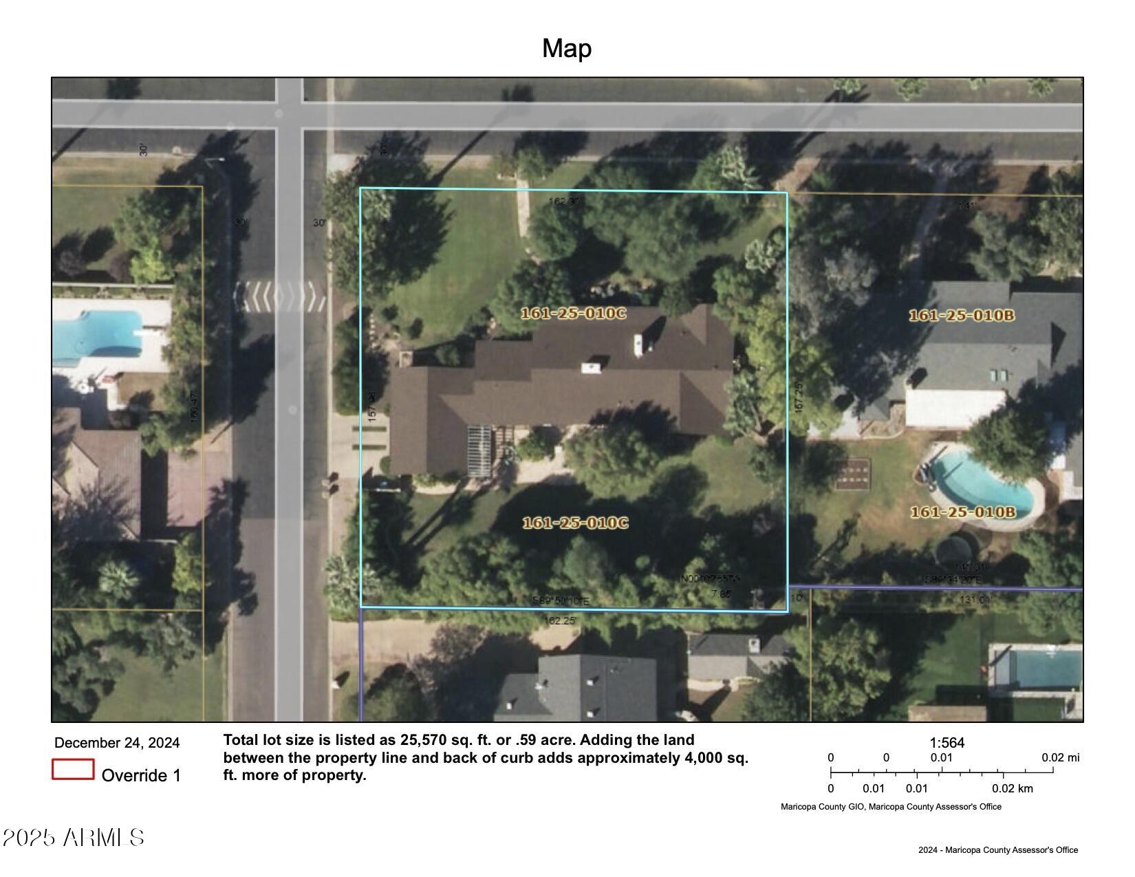 245 West Berridge Lane Phoenix, AZ 85013 - Photo 47 of 50 aerial lot size