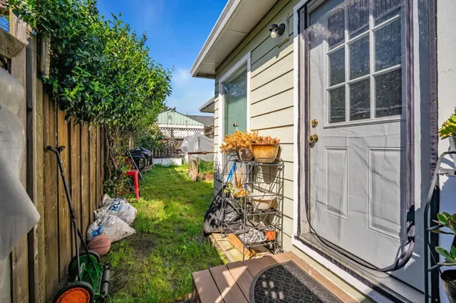 a view of yard from deck