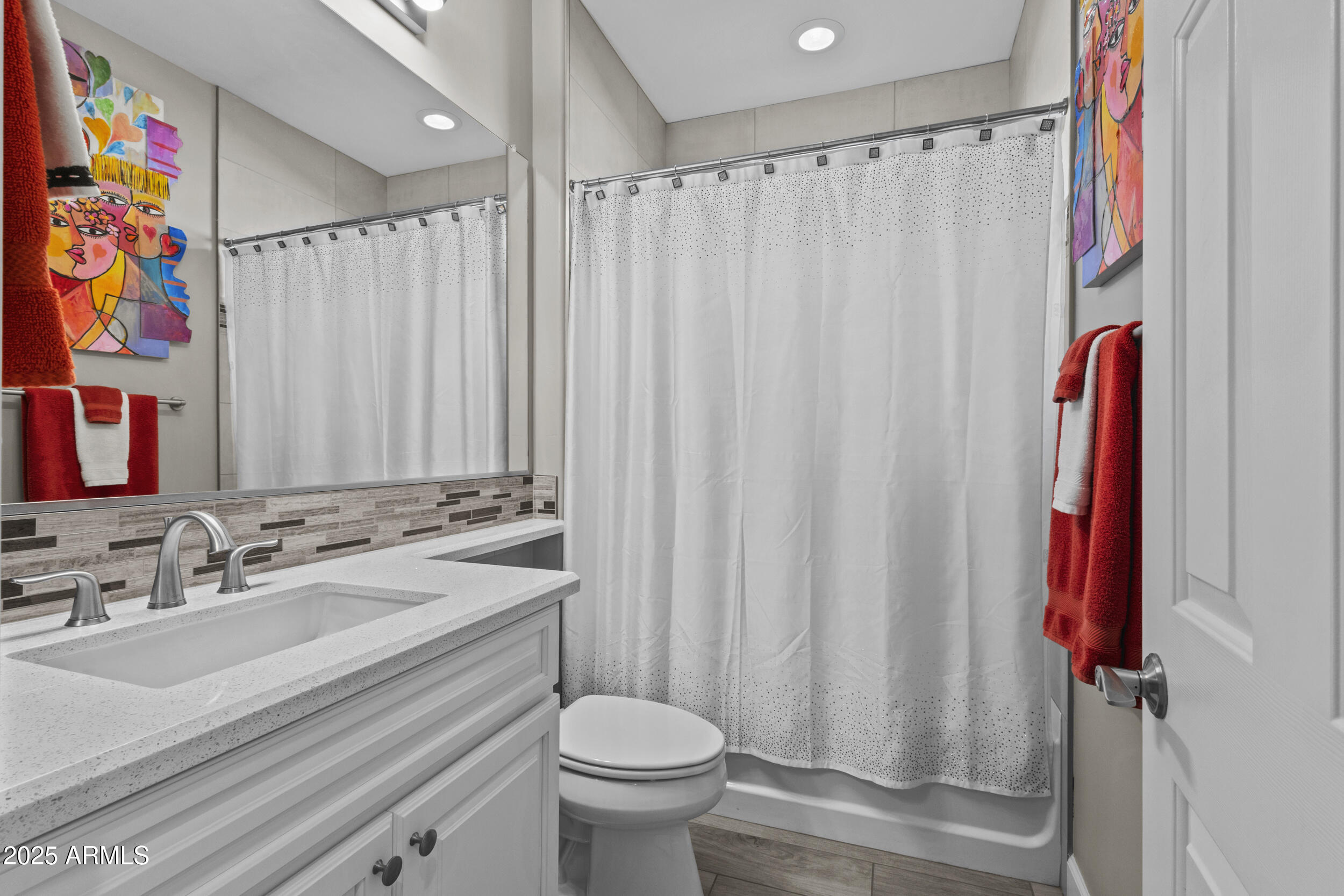 18068 East Curva De Plata Rio Verde, AZ 85263 - Photo 36 of 71 a bathroom with a sink and a mirror
