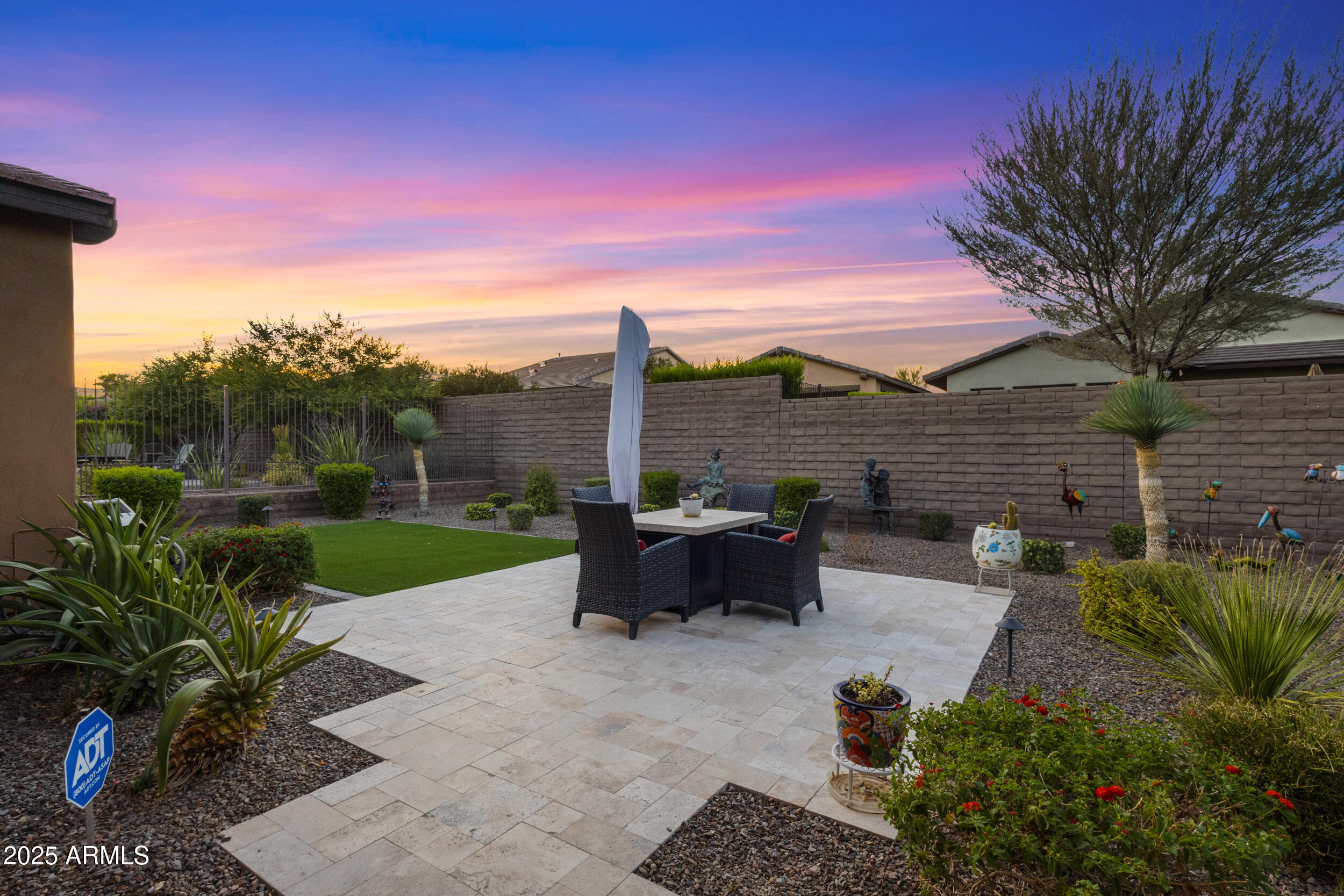 18068 East Curva De Plata Rio Verde, AZ 85263 - Photo 40 of 71 a view of a terrace with couches and wooden fence