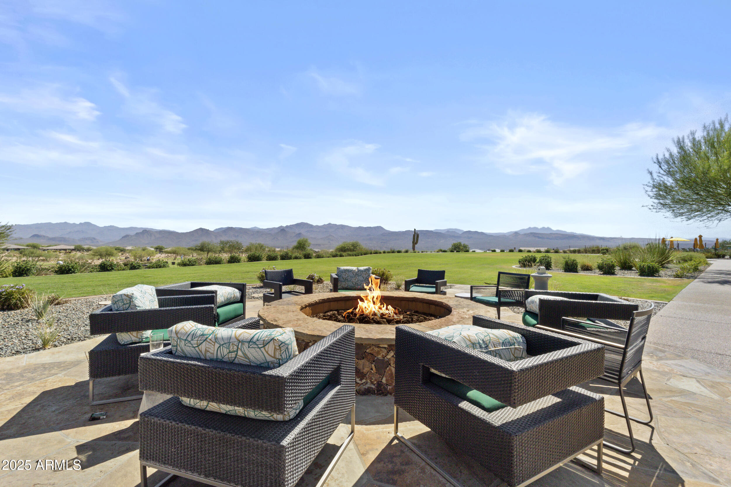 18068 East Curva De Plata Rio Verde, AZ 85263 - Photo 59 of 71 a view of a roof deck with couches and city view