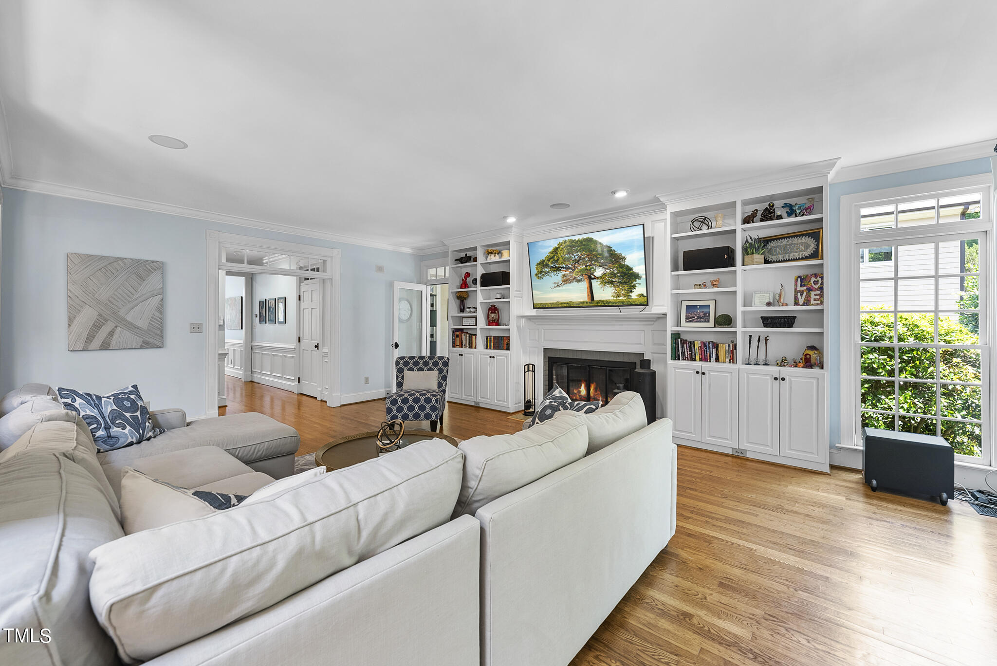 513 Lake Boone Trail Raleigh, NC 27608 - Photo 15 of 41 a living room with furniture and a fireplace