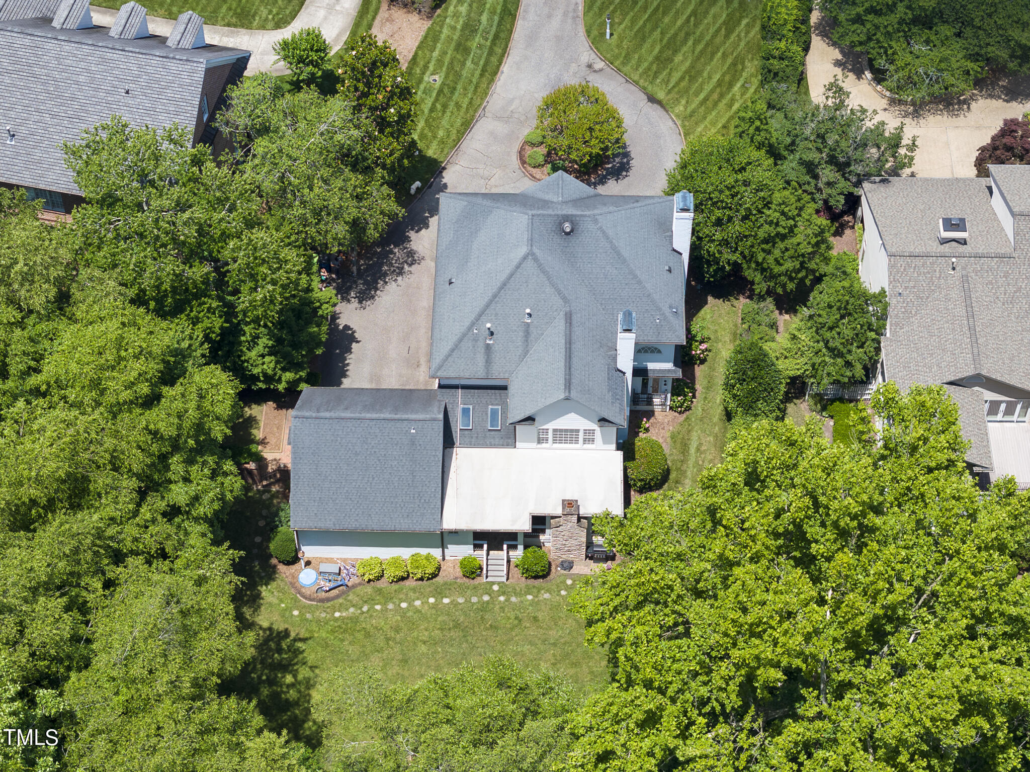 513 Lake Boone Trail Raleigh, NC 27608 - Photo 39 of 41 an aerial view of a house with a yard and garden