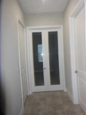 an empty room with closet