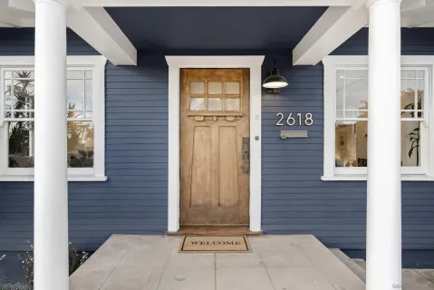 a view of front door of house and front door