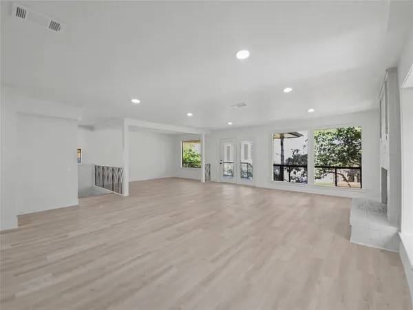 a view of a livingroom with a staircase