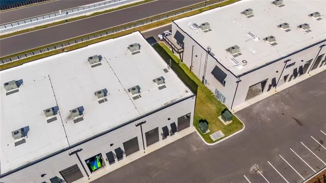 a view of building with outdoor space and city view