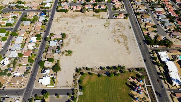an aerial view of a house