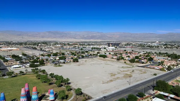 an aerial view of a city