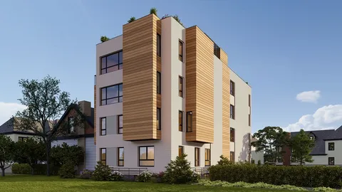 a front view of a building