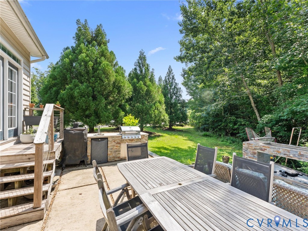 7434 South Franklins Way Quinton, VA 23141 - Photo 28 of 31 Expansive patio area featuring a built-in outdoor