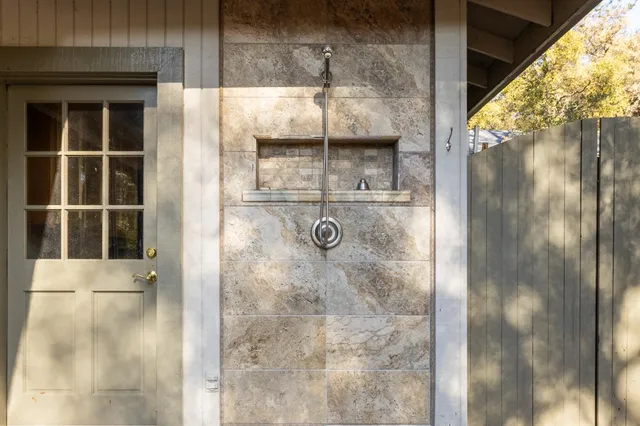 a view of a door of a house