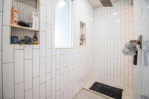 a bathroom with a shower