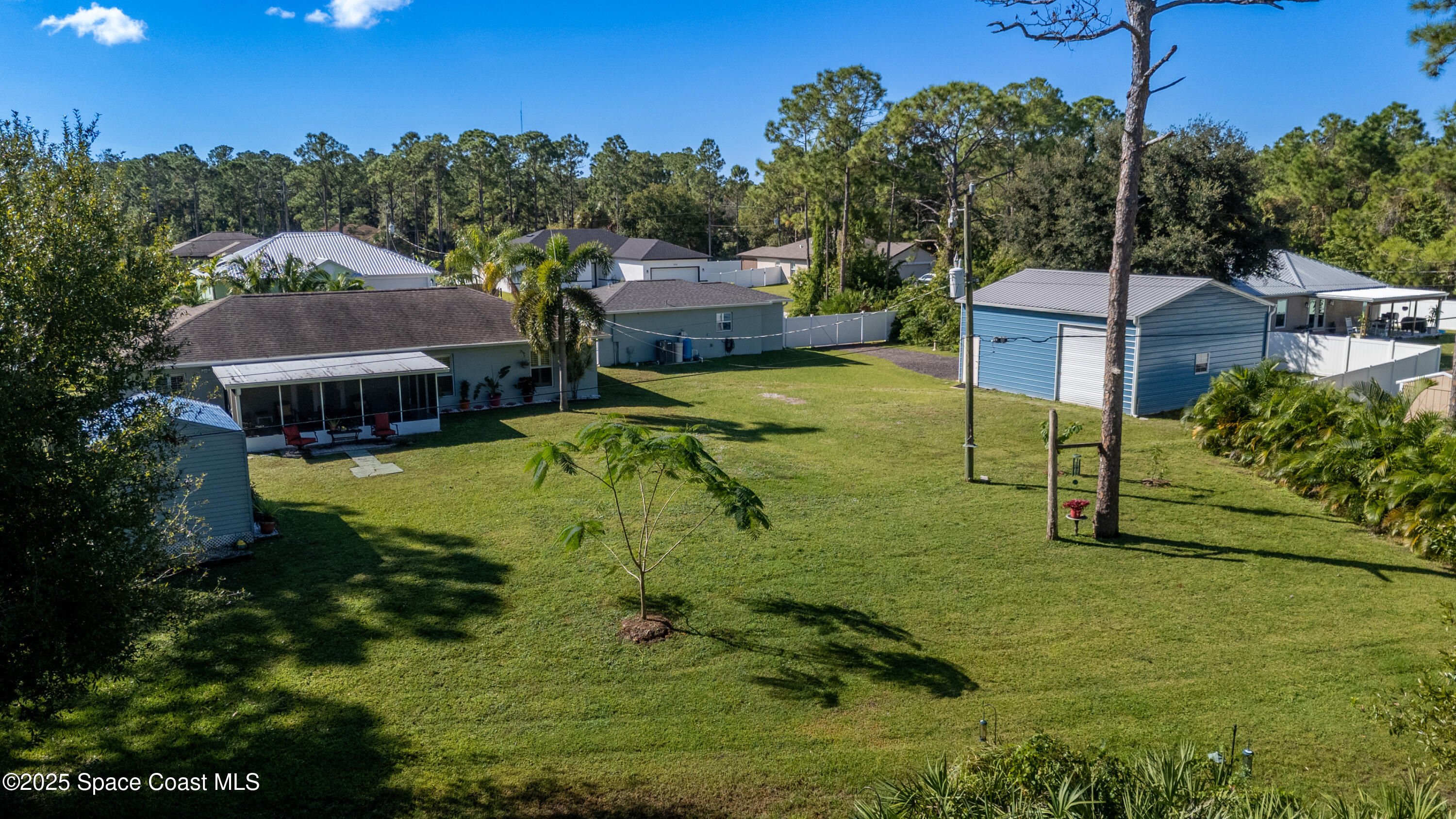 813 Tedder Road Southeast Palm Bay, FL 32909 - Photo 43 of 54 Aerial Backyard
