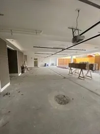 a view of a garage with furniture