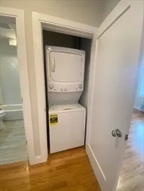 a utility room with a washer and dryer