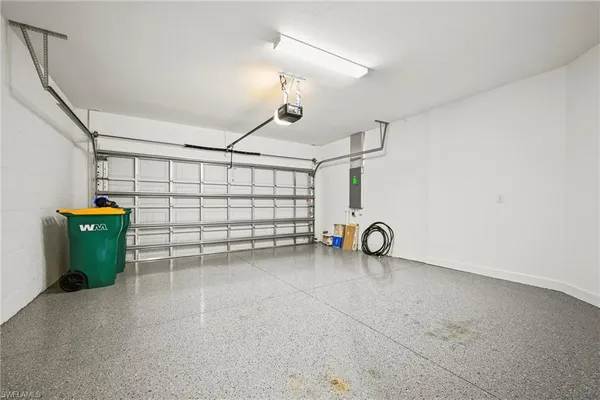 a view of a garage with window