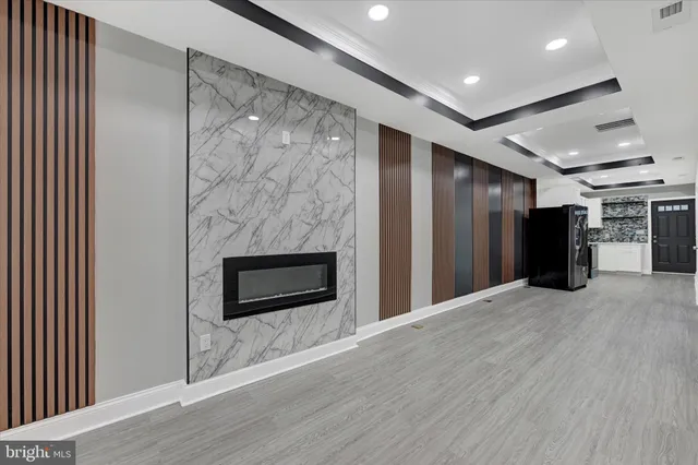 a view of a livingroom with a fireplace