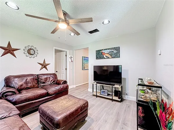 a living room with furniture