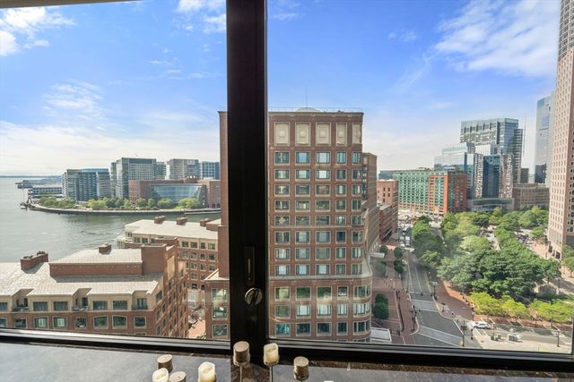 a city view with tall buildings