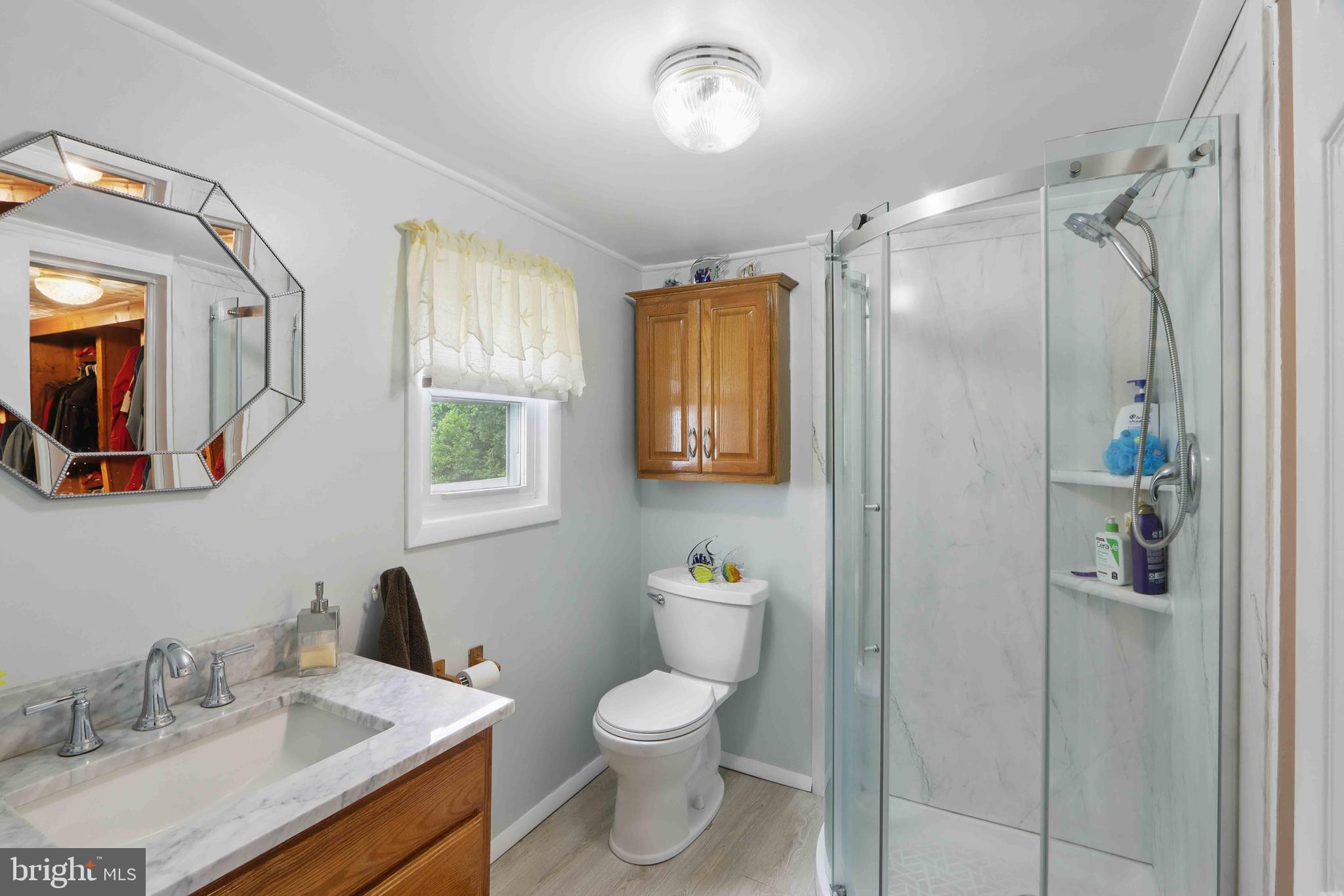 147 Darlington Road Havre de Grace, MD 21078 - Photo 33 of 52 a bathroom with a granite countertop sink toilet and shower