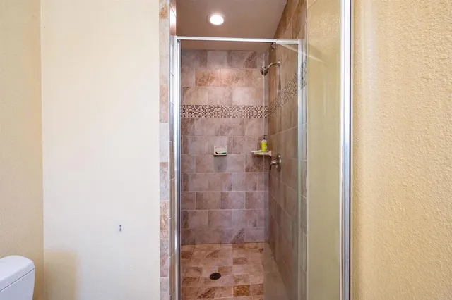 a bathroom with a shower