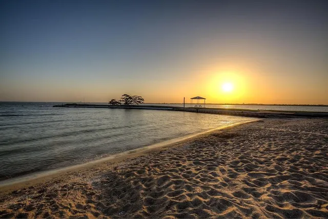 a view of an ocean and beach