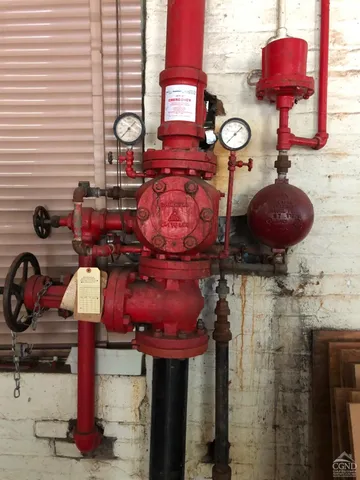a close view of water heater room