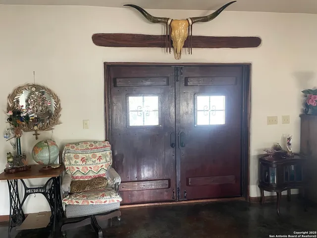 a workspace with furniture