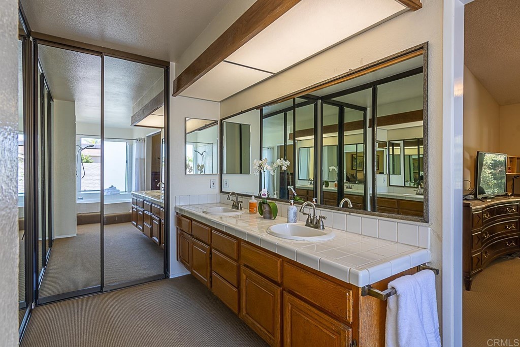 4738 Gateshead Road Carlsbad, CA 92010 - Photo 17 of 36 a bathroom with a sink and a mirror
