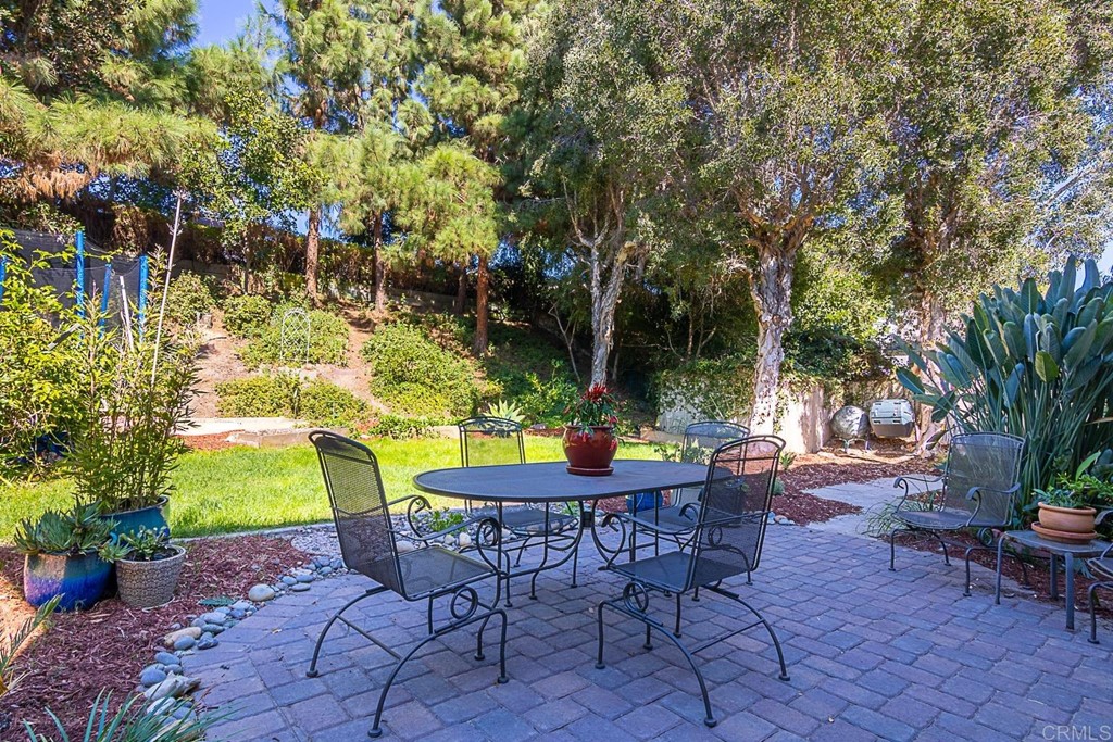 4738 Gateshead Road Carlsbad, CA 92010 - Photo 25 of 36 a backyard of a house with yard fountain and outdoor seating