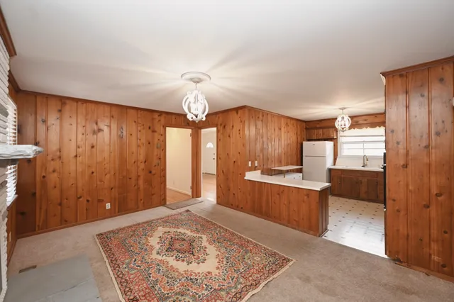 a large room with a outdoor space