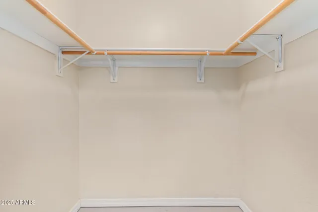 a view of small space with racks on the wall