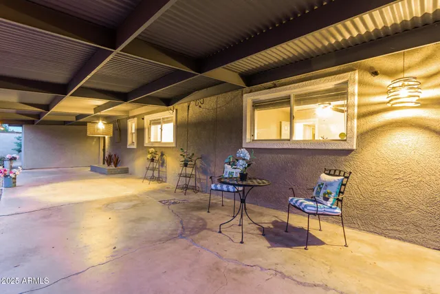 a outdoor space with furniture