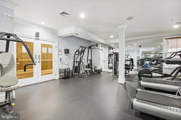 a view of building with many windows